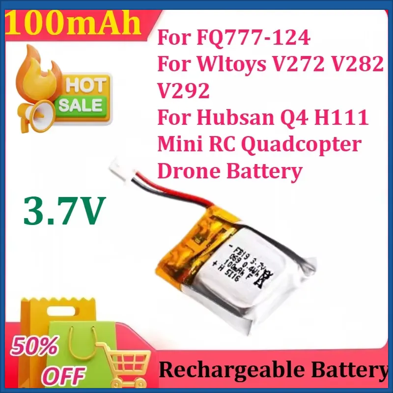 Drone Fq777 Rc Quadcopter - Bateria Lipo 3.7V 100mAh do FQ777-124