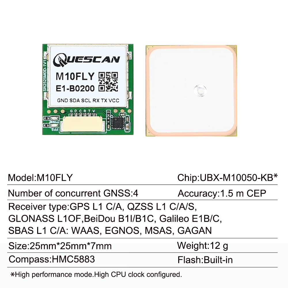 Quescan 25mm * 25mm M10FLY 10H – Gps Module Drone recenzja i cena
